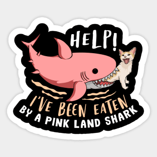 Pink Land Shark Sticker